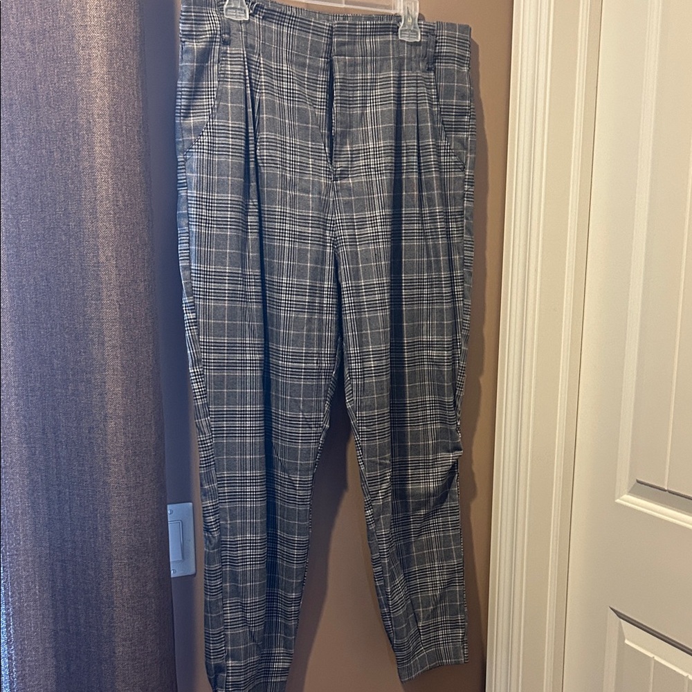 Garage Gray Plaid Trousers